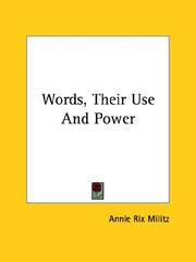 Cover of: Words, Their Use And Power