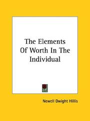 Cover of: The Elements of Worth in the Individual