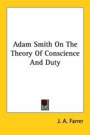 Cover of: Adam Smith on the Theory of Conscience and Duty