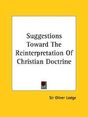 Cover of: Suggestions Toward The Reinterpretation Of Christian Doctrine