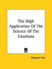 Cover of: The High Application Of The Science Of The Emotions