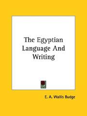 Cover of: The Egyptian Language And Writing