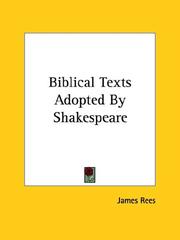 Cover of: Biblical Texts Adopted By Shakespeare