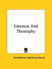 Cover of: Emerson And Theosophy by Theosophical Publishing Society