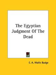 Cover of: The Egyptian Judgment Of The Dead