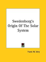 Cover of Swedenborg's Origin Of The Solar System by frank w. very