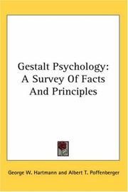 Cover of: Gestalt Psychology: A Survey of Facts and Principles