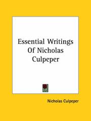 Cover of: Essential Writings of Nicholas Culpeper