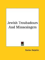 Cover of: Jewish Troubadours And Minnesingers