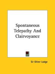 Cover of: Spontaneous Telepathy And Clairvoyance