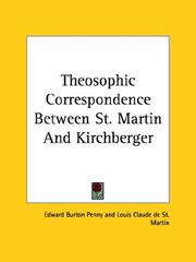 Cover of: Theosophic Correspondence Between St. Martin And Kirchberger