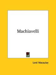 Cover of: Machiavelli by Thomas Babington Macaulay