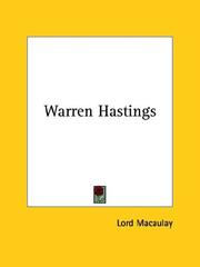 Cover of: Warren Hastings by Thomas Babington Macaulay