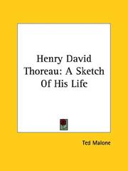Cover of: Henry David Thoreau: A Sketch Of His Life