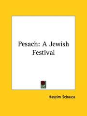 Cover of: Pesach by Hayyim Schauss