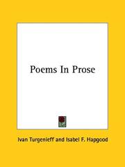 Cover of: Poems in prose