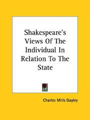 Cover of: Shakespeare's Views Of The Individual In Relation To The State