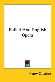 Cover of: Ballad And English Opera