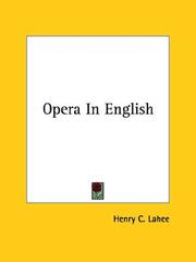 Cover of: Opera In English