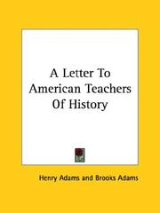 Cover of: A Letter to American Teachers of History