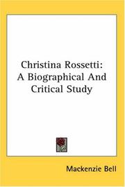 Cover of: Christina Rossetti | MacKenzie Bell