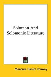 Cover of: Solomon and Solomonic Literature by Moncure Daniel Conway