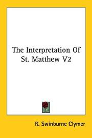 Cover of: The Interpretation Of St. Matthew V2