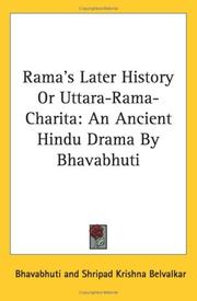 Cover of: Rama's Later History Or Uttara-Rama-Charita by Bhavabhuti, Bhavabhuti