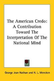 Cover of: The American Credo by George Jean Nathan, H. L. Mencken