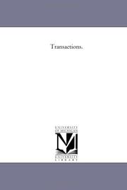 Cover of: Transactions. | Michigan Historical Reprint Series