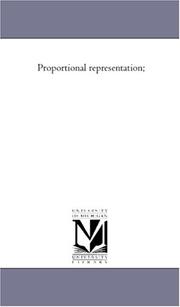Cover of: Proportional representation;
