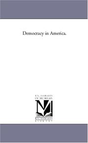 Cover of: Democracy in America.