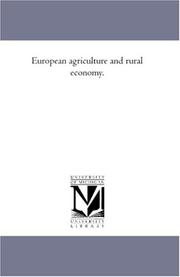 Cover of: European agriculture and rural economy. | Colman, Henry