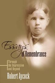 Cover of: Essays of Remembrance by Robert Aycock