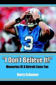 Cover of: I Dont Believe It! | Barry Schumer