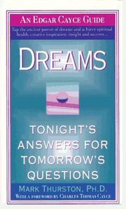 Cover of: Dreams: Tonight's Answers for Tomorrow's Questions (Edgar Cayce Guides)