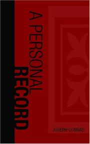 Cover of: A Personal Record by Joseph Conrad