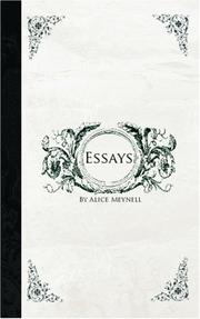 Cover of: Essays by Alice Meynell, Alice Meynell