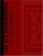 Cover of: Characters of Shakespeare\'s Plays (Large Print Edition) by William Hazlitt