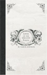 Cover of: Lives of the English Poets: Waller, Milton, Cowley