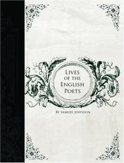 Cover of: Lives of the English Poets  (Large Print Edition) by Samuel Johnson, Samuel Johnson