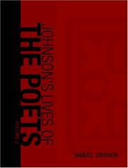 Cover of: Johnson's Lives of the Poets, Volume 2 (Large Print Edition)