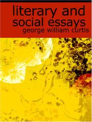 Cover of: Literary and Social Essays (Large Print Edition) by George William Curtis