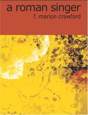 Cover of: A Roman Singer (Large Print Edition) by Francis Marion Crawford