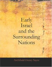 Cover of: Early Israel and the Surrounding Nations (Large Print Edition) by Archibald Henry Sayce