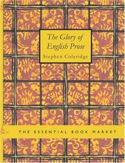 Cover of: The Glory of English Prose (Large Print Edition): Letters to My Grandson