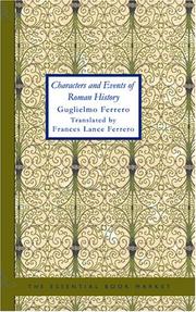 Cover of: Characters and Events of Roman History by Guglielmo Ferrero