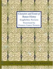 Cover of: Characters and Events of Roman History (Large Print Edition) by Guglielmo Ferrero