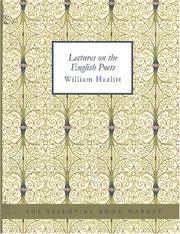 Cover of: Lectures on the English Poets (Large Print Edition) by William Hazlitt, William Hazlitt