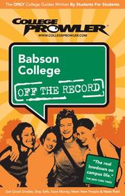Cover of: Babson College Ma 2007 | College Prowler